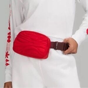 Red Quilted Belt Bag
